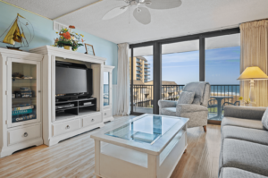 The living space of a Bethany Beach rental close to local shops.
